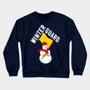 Winter Guard Snowman Rough White Text Crewneck Sweatshirt